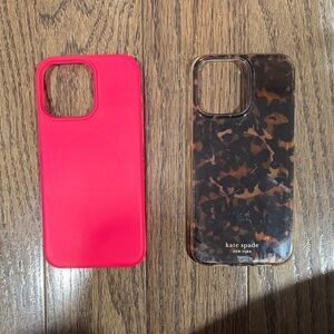 kate spade Tortoise Shell and Pink Phone Case Duo iPhone 15 Pro Max